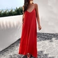 thumbnail image 3 of AherBiu Robes d'Été pour Femmes Sans Manches à Col en V Plongeant, Robes Maxi Fluides, Plage Bohème, Vacances, Longue Robe, 3 of 7