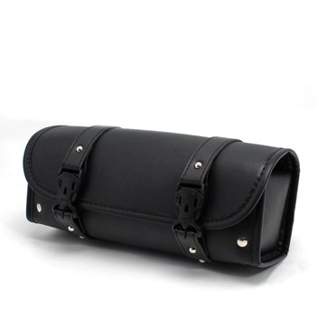 Sac à Outils de Moto Rétro en Forme de Baril Sac avant de Moto Noir Sacs de Selle Imperméables Sac de Moto