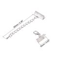 thumbnail image 2 of Unique Bargains 10Set Ribbon Crimp Clamp Ends Lobster Claw Clasps & Chain 16mm Silver Tone for DIY, 2 of 7