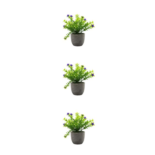 Decodeary Green Eco-friendly Artificial Money Tree In Pot Long-lasting Durability Realistic Appearance purple babysbreath 3Set