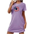 thumbnail image 1 of Birdeem Chemises de Nuit pour Femmes Chemise de Nuit Courte Surdimensionnée pour Femmes Robe Imprimée à Col Rond et Manches Courtes, 1 of 12