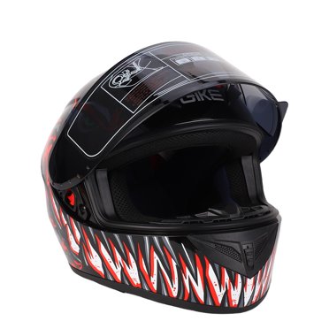 Casque Intégral de Moto Casque de Vélo de Rue pour Hommes Femmes Unisexe Respirant avec Boucle de Sécurité Rouge TG