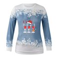 thumbnail image 3 of Chandails en Molleton à Col Rond pour Femmes, T-shirt d'Hiver Imprimé Ample, Manches Longues, Blouse à Col Rond, Hauts Décontractés, Chandail à Capuchon Surdimensionné pour Femmes en Liquidation, 3 of 3
