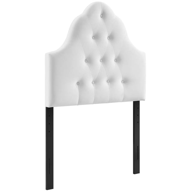Modway Sovereign Tête de Lit Simple Capitonnée à Losanges en Velours de Performance, Blanc