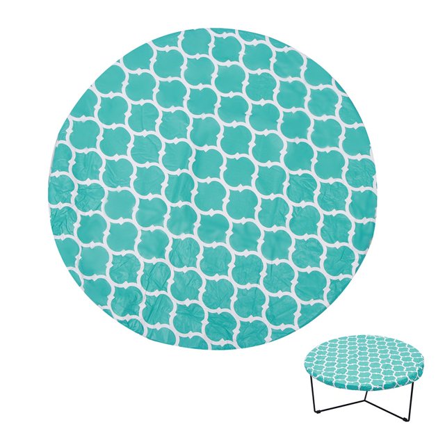 MesaSe Indoor Outdoor Patio Fitted Vinyl Tablecloth Flannel Elastic Edge Waterproof Plastic Cover