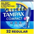 thumbnail image 1 of Tampax Tampons Compact Pearl, avec Tresse LeakGuard & Applicateur Extensible, Absorption Régulière, Applicateur Extensible Compact, Sans Parfum, 1 of 27