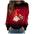 thumbnail image 2 of EGNMCR Chandail de Noël pour Femme à Col Rond Mode Décontractée à Manches Longues Chandail à Imprimé de Noël Hauts Blouse, 2 of 5