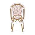 thumbnail image 4 of Chaises Bistro Françaises d'Extérieur en Rotin PE et Aluminium, Ensemble de 2, Rouge Rouillé et Blanc, Fini à Motif Bambou, 4 of 5