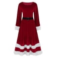 thumbnail image 1 of 2025 Femmes Dames Velours Doux Robes Femmes Décontractées Été Mme Père Noël Costume une Robe Femmes Noël Tenue de Déguisement, 1 of 6