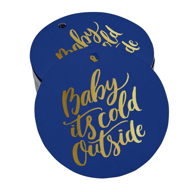 Inkdotpot Gold Foil Paper Hang Tags Baby It's Cold Outside Baby Shower Favor Tags 100 Pieces