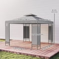 thumbnail image 3 of Outsunny Pavillon à Auvent 10 x 10 Pi, Pavillon Extérieur à Double Toit, Gris Pâle, 3 of 10
