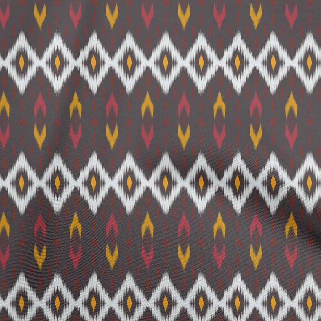 oneOone Cotton Jersey Brown Fabric Ikat Craft Projects Decor Fabric Printed By The Yard 58 Inch Wide