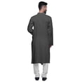 thumbnail image 3 of Atasi Button Down Long Kurta For Men Solid Chinese Collar Casual Ethnic Kurtas-X-Large, 3 of 6