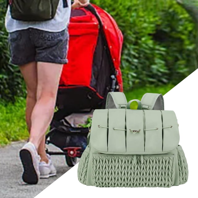 WIHJ Sac à Dos Multifonction avec Matelas à Langer Grande Capacité Pliable Sac à Couches de Voyage Multifonction