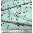 thumbnail image 2 of Soimoi Poly Georgette Fabric Leaves & Peony Floral Print Fabric by The Yard 52 Inch Wide, 2 of 5
