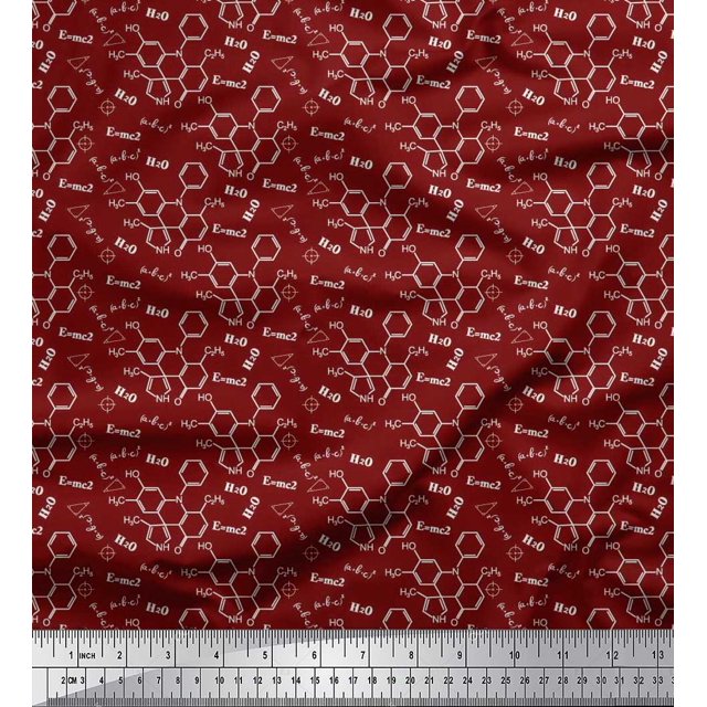 Soimoi Velvet Fabric Chemical Formula Education Theme Fabric Prints by Yard 58 Inch Wide