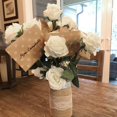 thumbnail image 2 of TETOU 5 Pcs Artificial Rose Flowers Silk Roses Real Touch Party Bridal Wedding Bouquet(White), 2 of 6