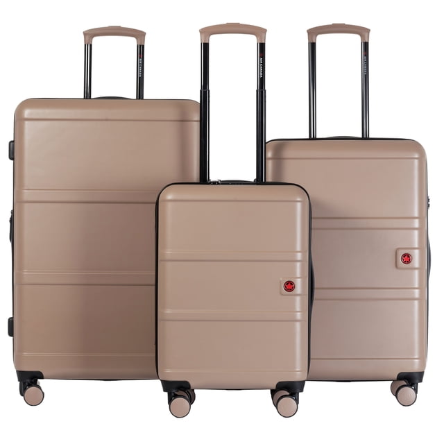 AIR CANADA Porto – Ensemble de 3 Valises Rigides, Léger, Ensemble de Valises à Coque Rigide avec Roues Pivotantes pour le Voyage. Valises de 28 Pouces et 24 Pouces Grandes et Bagage de Cabine