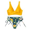 thumbnail image 1 of Women's Bikini Swimsuit Front Cross Lace Up Two Piece Bathing Suit, 1 of 5