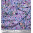 thumbnail image 1 of Soimoi Purple Moss Georgette Fabric Leaves & Floral Print Sewing Fabric BTY 42 Inch Wide, 1 of 3