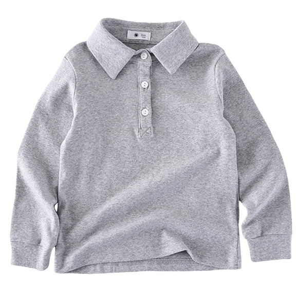 Splozh Girls Boys Long Sleeve Shirts Toddler Children's Long Sleeved T Shirt Fall Boys Shirt Children's Long Sleeved T Shirt Bottoming Tops Boys Shirt Grey,6-7 Years