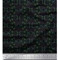thumbnail image 1 of Soimoi Black Poly Georgette Fabric Leaves & Filigree Damask Decor Fabric Printed Yard 52 Inch Wide, 1 of 3