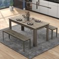 thumbnail image 2 of Gymax Table à Manger Rectangulaire Moderne de 63 Pieds' pour 6 Personnes, Mobilier de Cuisine, 2 of 9