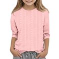 thumbnail image 3 of Bwiyojiz Tailles Mode 110-160 T-Shirt/chemise pour Enfants Uni Manches 3/4 Col Rond, 3 of 5