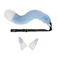 thumbnail image 3 of Ensemble de Cosplay Queue pour Chat Loup avec et Oreilles de Renard de Fête Artisanat et Fin Authentique Grand Application pour Spectacles de Performance et Gris Bleu, 3 of 6