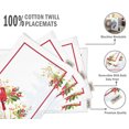 thumbnail image 4 of Vargottam Napperons - Napperon pour Table à Manger, Ensemble de 4 - Serviette en Coton Imprimée et Réversible - Napperons d'Intérieur pour Table de Salle à Manger à la Maison et dans la Cuisine - Oiseau Rouge (Rouge et Blanc), 4 of 5