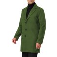 thumbnail image 4 of INSPIRE CHIC Men's Coat Notched Lapel Single Breasted Mid-Weight Long Sleeve Coat XL Green, 4 of 7
