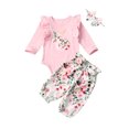 thumbnail image 3 of SUNSIOM Girl's Long Sleeve Floral Rabbit Romper + Floral Pants + Headband, 3 of 9