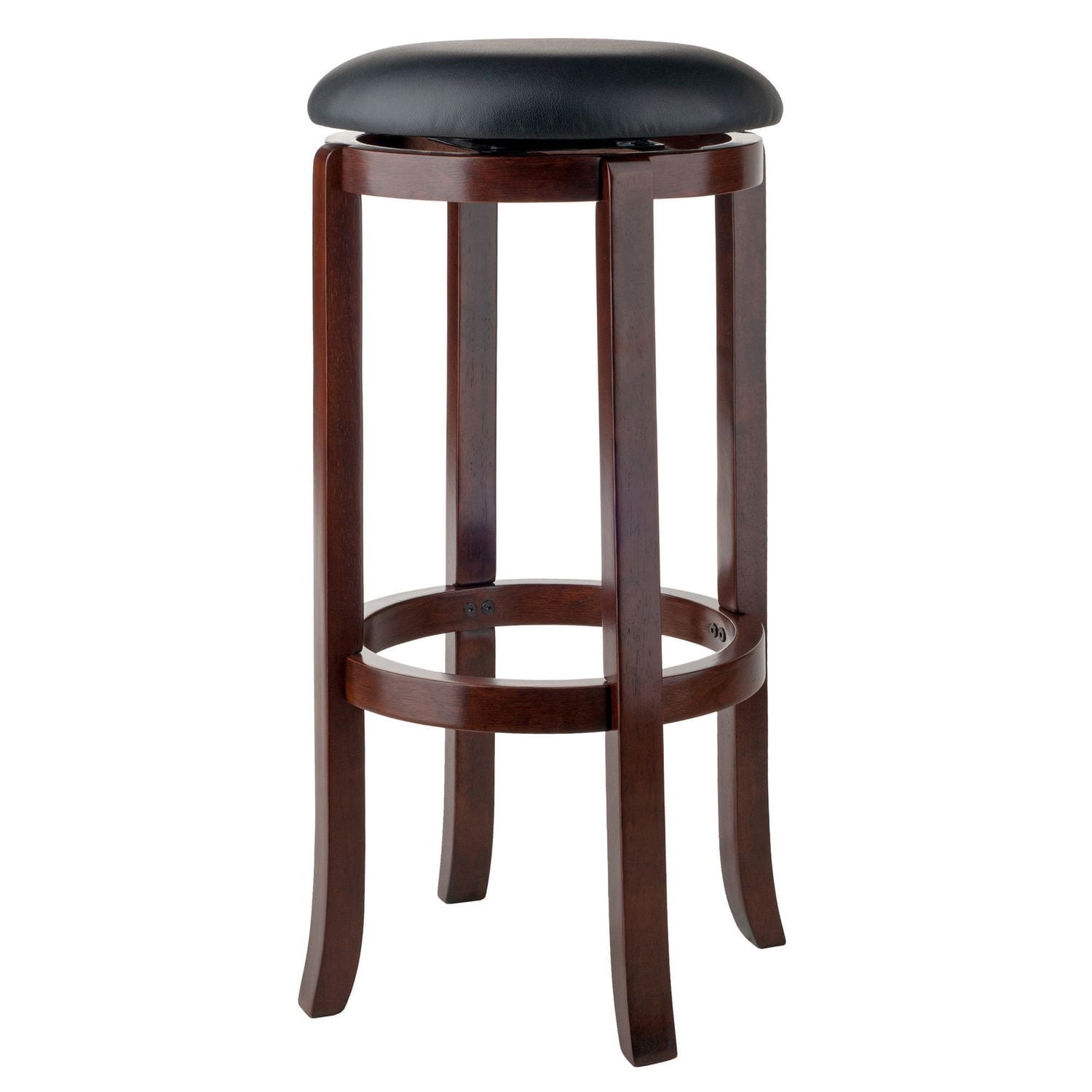 Winsome Walcott Swivel Seat Bar Stool, Black & Walnut