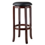 Winsome Walcott Swivel Seat Bar Stool, Black & Walnut