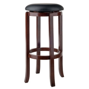 Winsome Walcott Swivel Seat Bar Stool, Black & Walnut