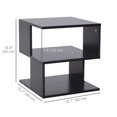 thumbnail image 3 of HOMCOM Table d'Appoint Carrée à 3 Niveaux en Bois pour Café, Étagère de Rangement, Support, Table de Bout, 3 of 10