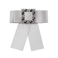 thumbnail image 1 of Unique Bargains Broche Carrée en Strass avec Nœud pour Femmes Couleur Unie Rétro Chic Gris Clair, 1 of 4