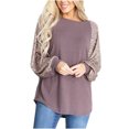 thumbnail image 2 of Mikilon Woman O Neck Long Sleeve T Shirt Autumn Sequins Blouse Tops Sweatshirt, 2 of 9