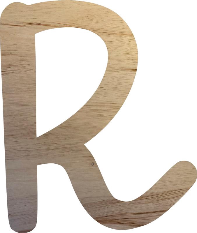 Wooden Letter R Craft Project, 4'' Tall Small Unfinished Wood Alphabet Letter, DIY