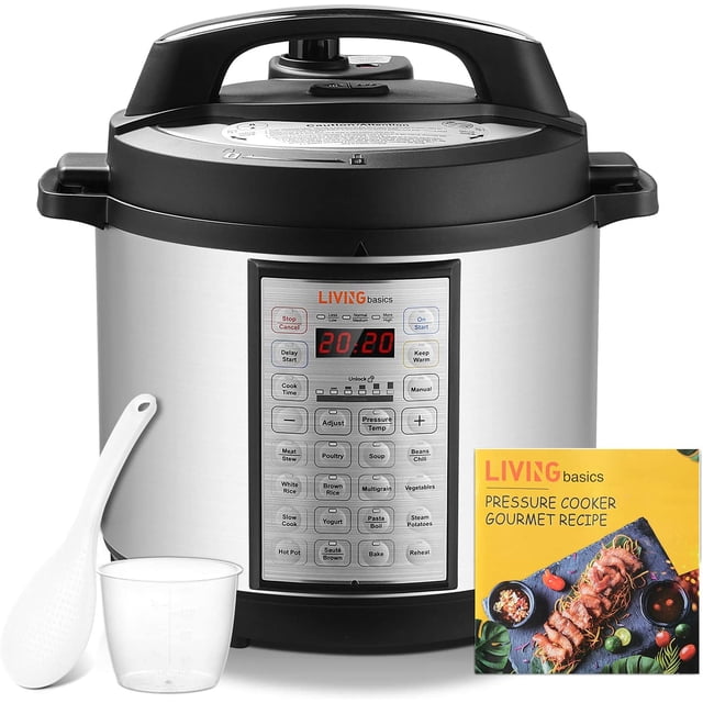 6 Quart 7-in-1 Electric Pressure Cooker, Slow Rice cooker, Steamer, Sauté, Yogurt Maker & Warmer, 18 Cooking Programs, Stainless Steel