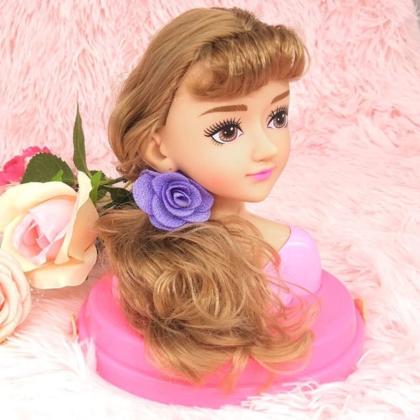 Poupées pour Enfants Tête à Coiffer Peigne Maquillage Jouet Ensemble de Poupées Jeu de Rôle Princesse Habillage Jouets pour Petites Filles Apprentissage du Maquillage Cadeau Idéal