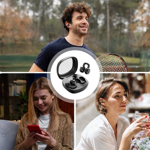 JZCHUNTOY Open Ear Clip Headphones, 2 Pieces Earbuds 1 Charging Case 1 Charging Cable, LED HD Digital Display, Ultra Long Battery Life, HiFi Sound Quality for Workout Commute Office Use