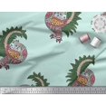 thumbnail image 2 of Soimoi Moss Georgette Fabric Peacock Block Print Sewing Fabric Yard 42 Inch Wide, 2 of 3