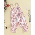 thumbnail image 3 of Gupgi Kid Girls Christmas Jumpsuits Candy Flower Print Sleeveless Strap Romper Pants, 3 of 9