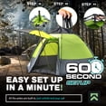thumbnail image 2 of KNOX Instant Tent for Camping Easy Set Up, Easy Pop Up Beach Tent - Spacious Family Tent Pop Up Camping Tent Easy Setup - Portable Instant Tent 4 Person to 5 Person Automatic Tent with Carry Bag, 2 of 9