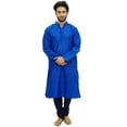 thumbnail image 2 of Atasi Ethnic Men's Blue Kurta Pyjama Set Bollywood Designer Shirt-Large, 2 of 7