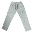 thumbnail image 4 of hoksml Mens Cargo Pants Relaxed Fit Casual Solid Color Elastic Waist Drawstring Multi Pockets Full Length Pants Sweatpants Jogger Work Trousers Summer Clearance, 4 of 8