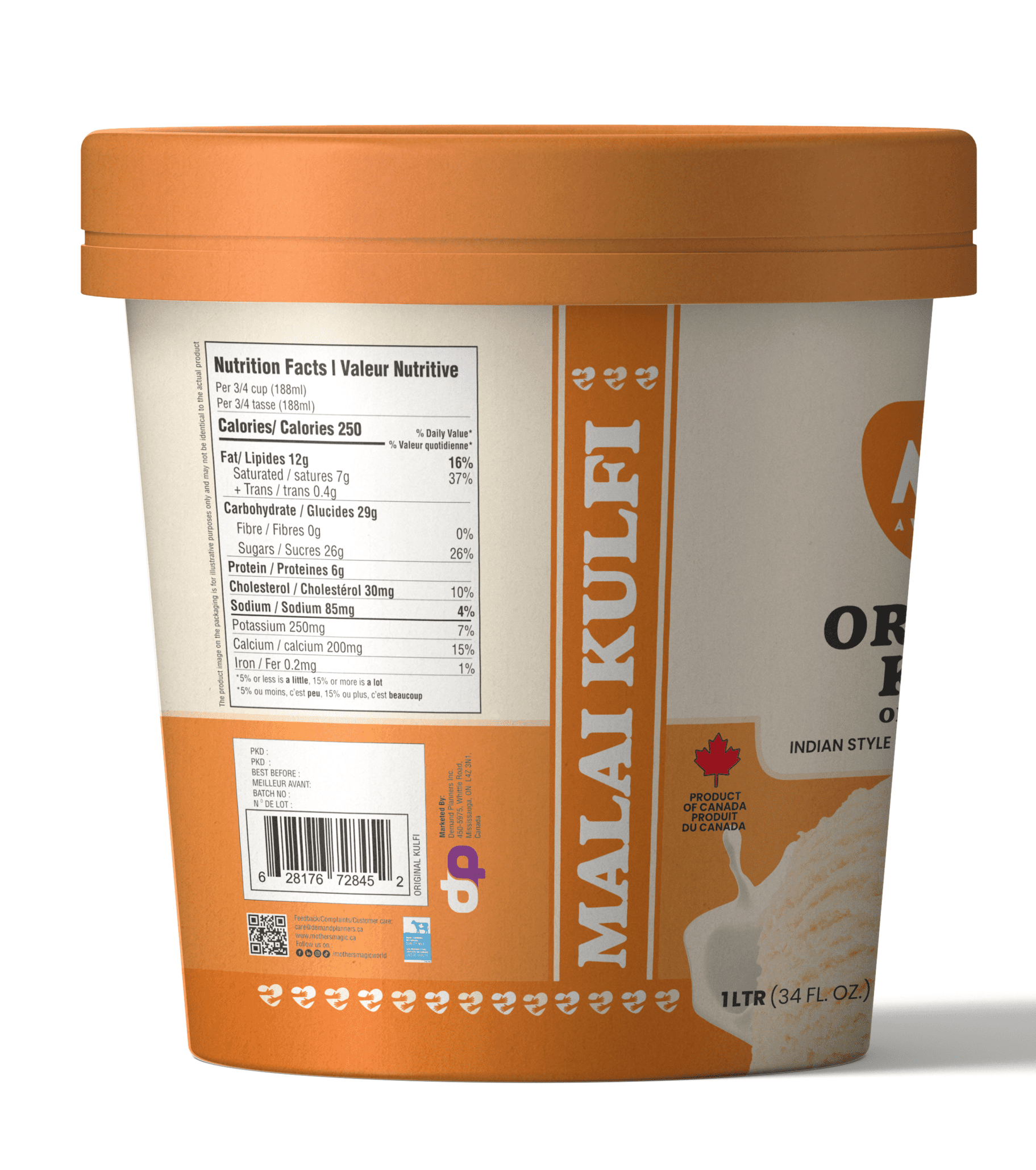 Mother's Magic Original Kulfi 1L, Traditional kulfi dessert