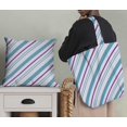 thumbnail image 5 of Soimoi Blue Rayon Crepe Fabric Diagonal Stripe Fabric Prints By Yard 46 Inch Wide, 5 of 5