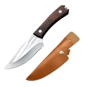 EDHITNR 4 Inch Chef Knife High Carbon Steel Forged Full Tang Blade with Sheath, Multipurpose Kitchen Knife for Meat Vegetable Fruit Outdoor Camping BBQ Hunting Knife with Non Slip Handle